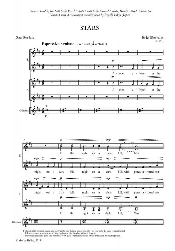 Eriks Esenvalds - Choral Anthology 3 Upper Voices Choral Score Book