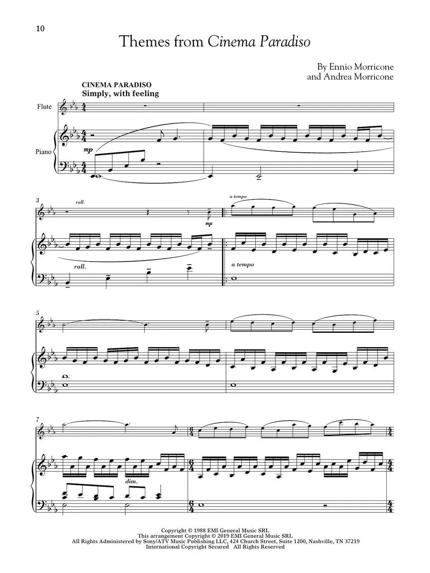 Movie Themes For Classical Players Flute/Piano Bk/Ola