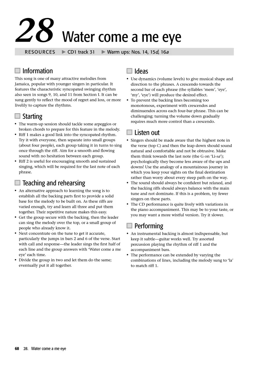 Voiceworks Handbook For Singing 1 Teacher Book/2Cd