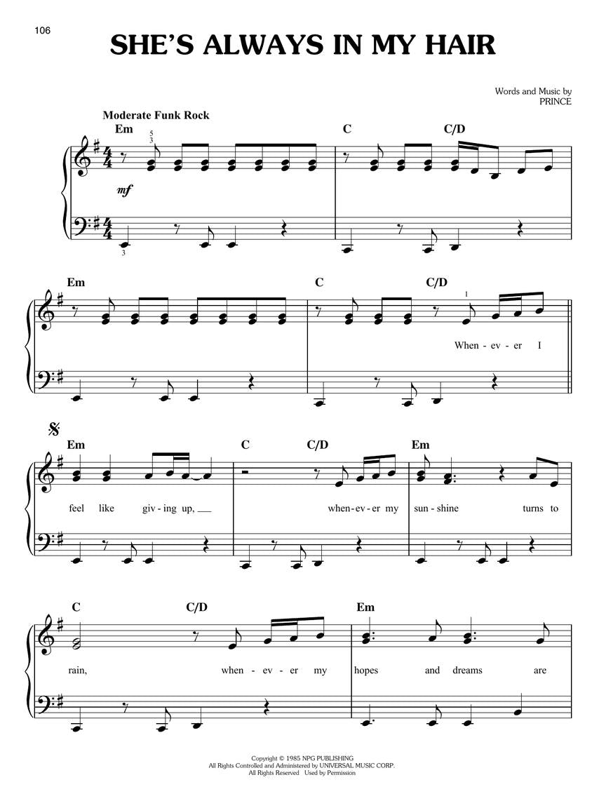Prince - The Ultimate Easy Piano Songbook (28 Songs)