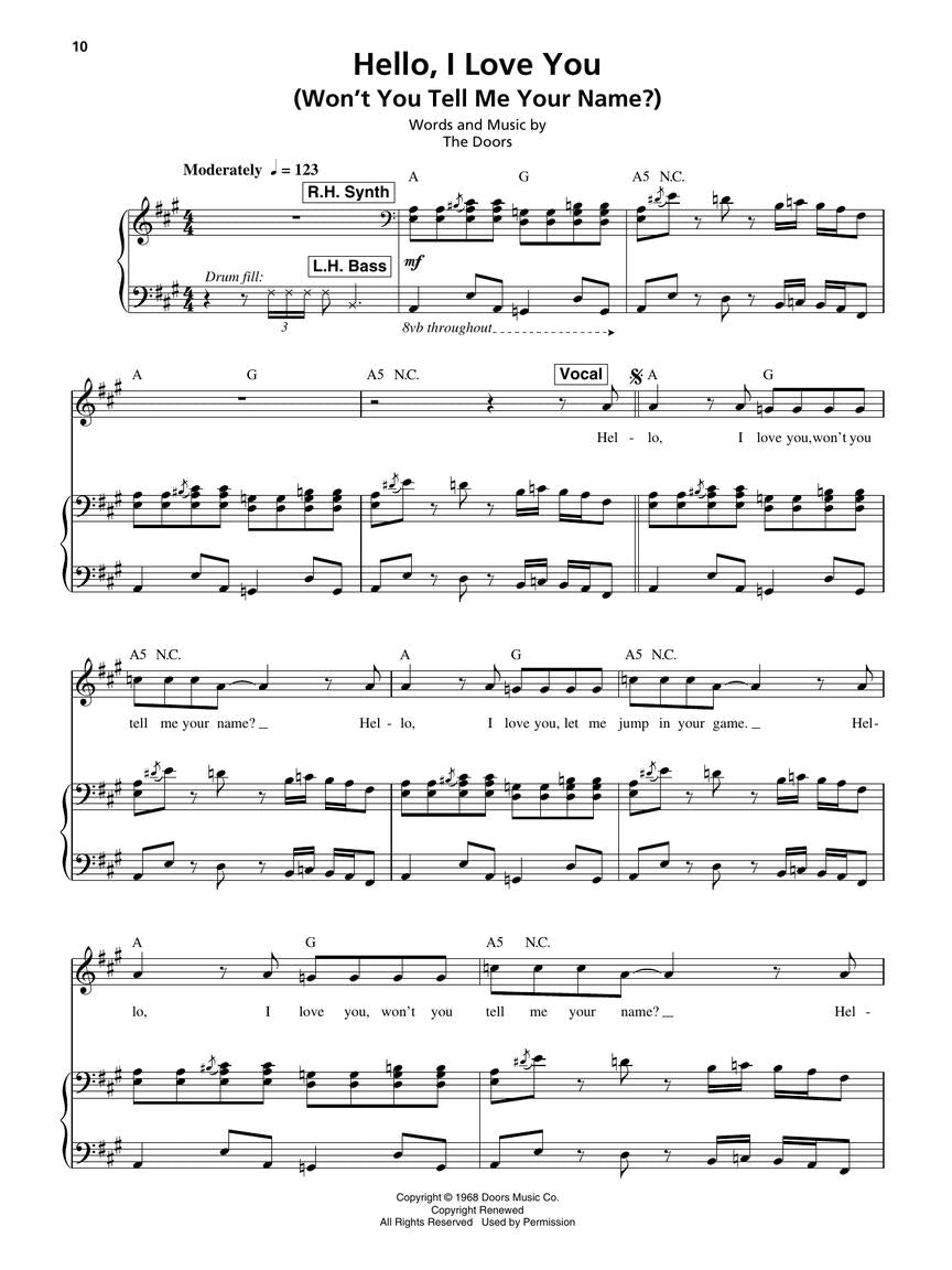 The Doors - Keyboard Play Along Volume 11 Book/Ola