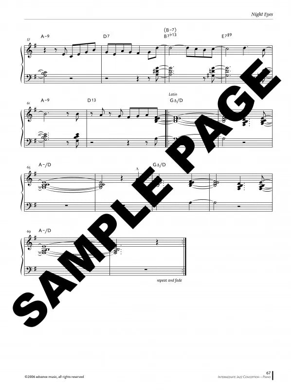 Intermediate Jazz Conception Piano Book/Ola
