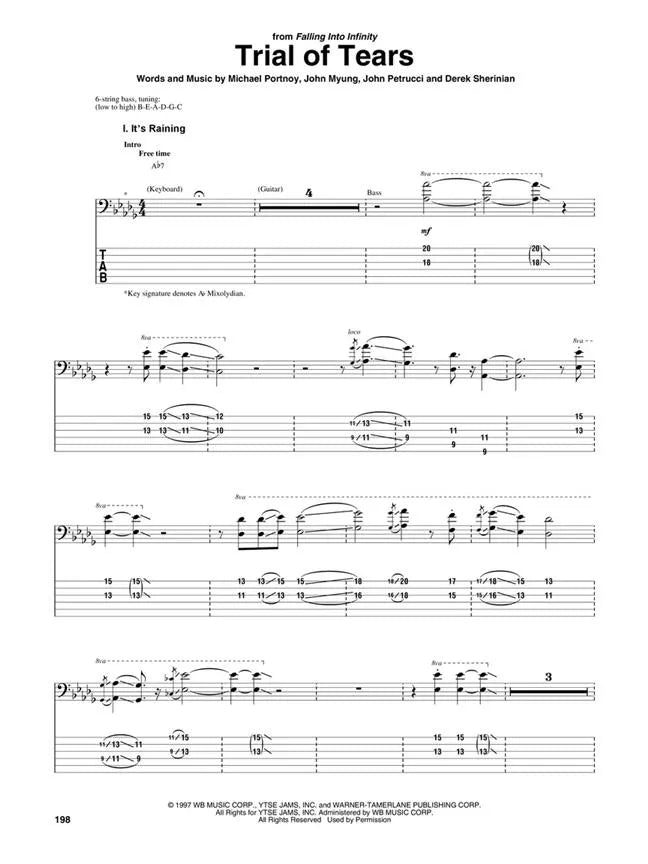 Dream Theater Bass Anthology Book