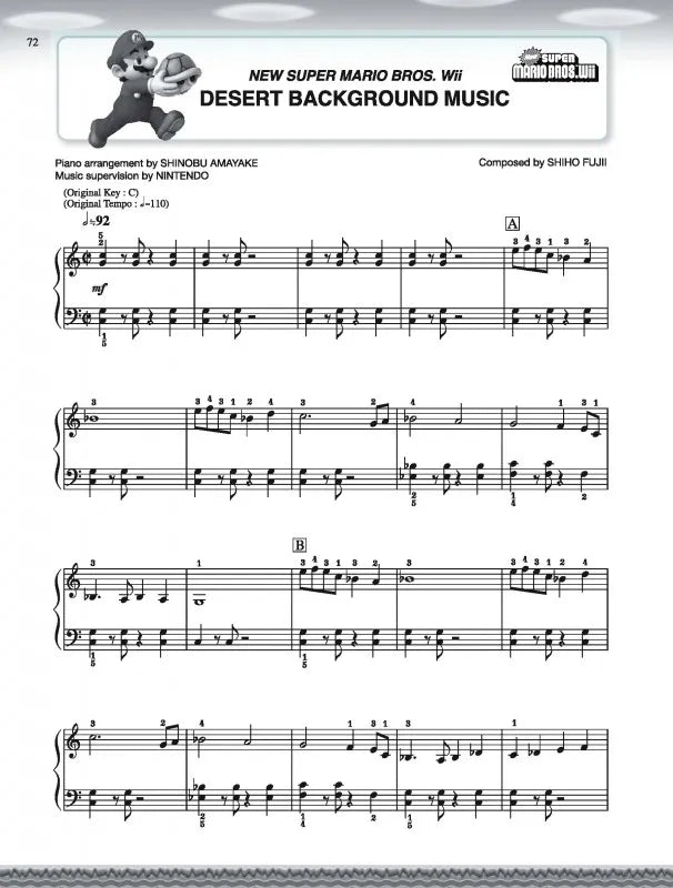 Super Mario Series For Easy Piano Book