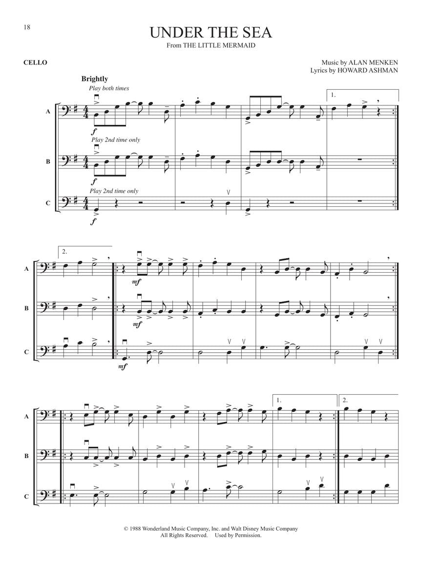 Flex-Pops for Strings Disney - Double Bass Book (Arranged as Trios, Duets and Solos)