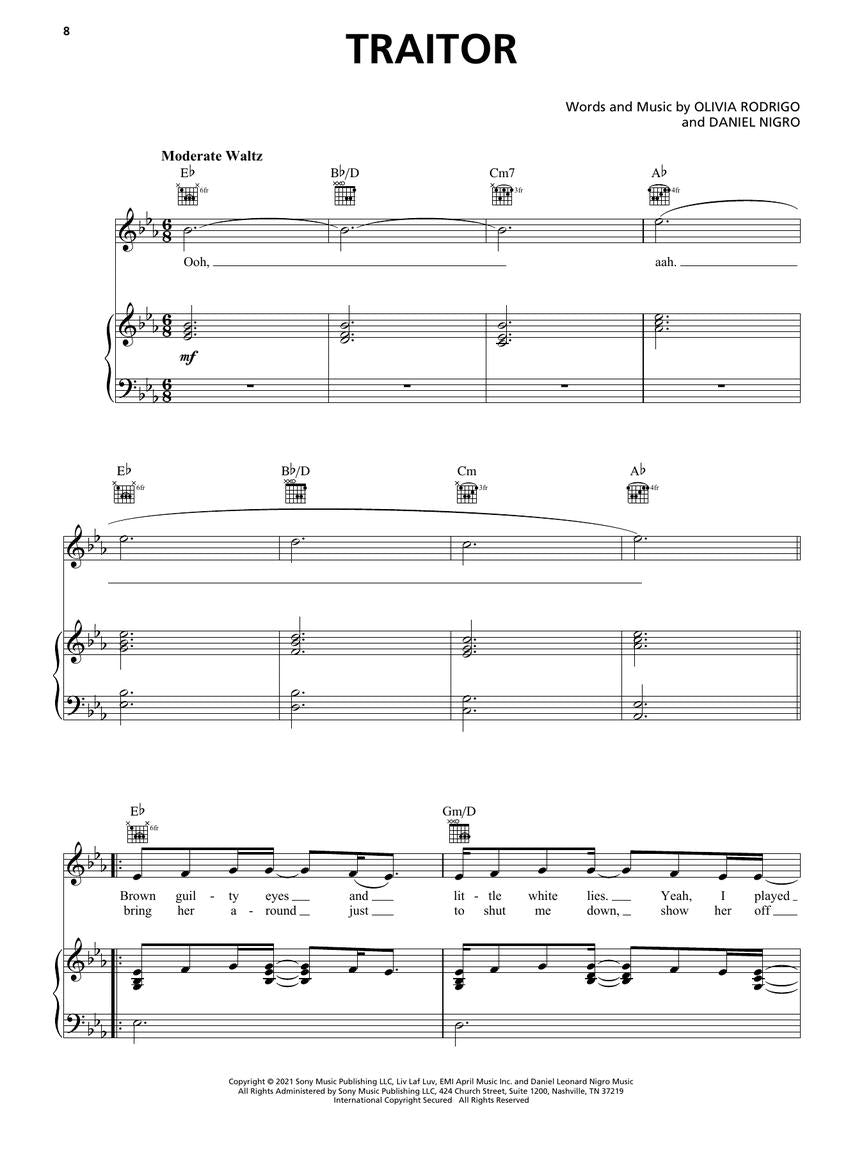 Olivia Rodrigo - Sour PVG Songbook