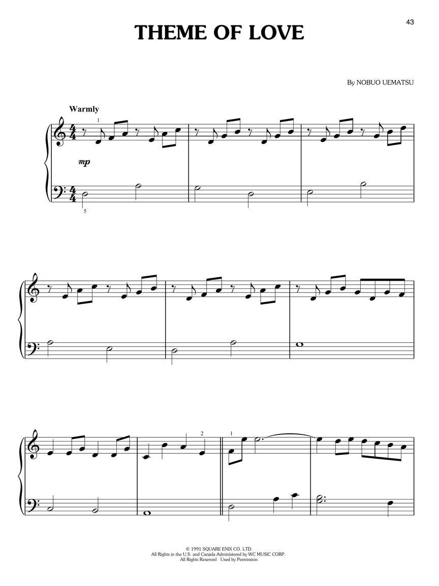 Final Fantasy Selections - Easy Piano Songbook
