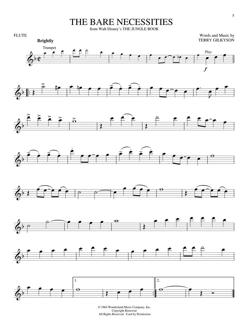 Disney Greats Flute - Play Along Book/Ola
