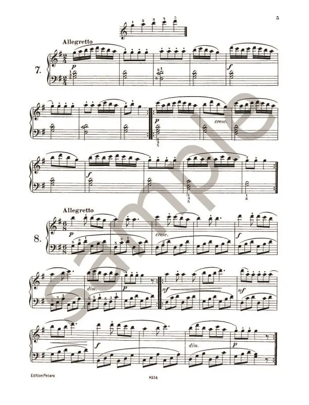 Czerny - 24 Five Finger Exercises Op 777 Piano Book