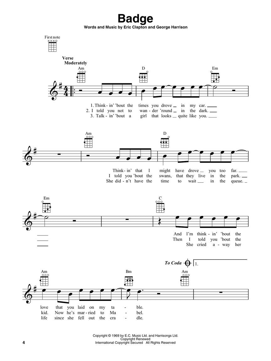 Eric Clapton For Ukulele Book (18 Songs)