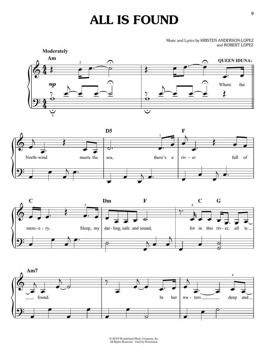 Frozen II Easy Piano Songbook