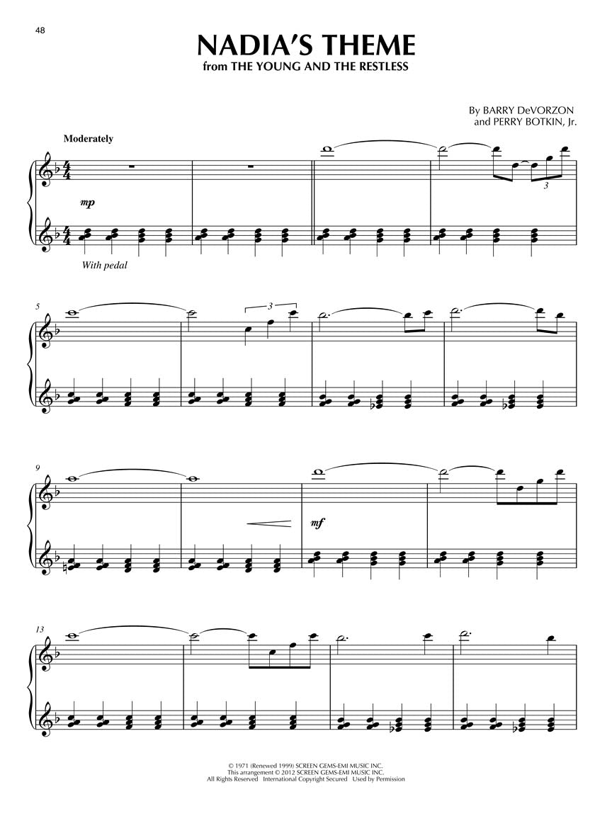 Great Themes For Piano Solo Book - Intermediate to Advanced
