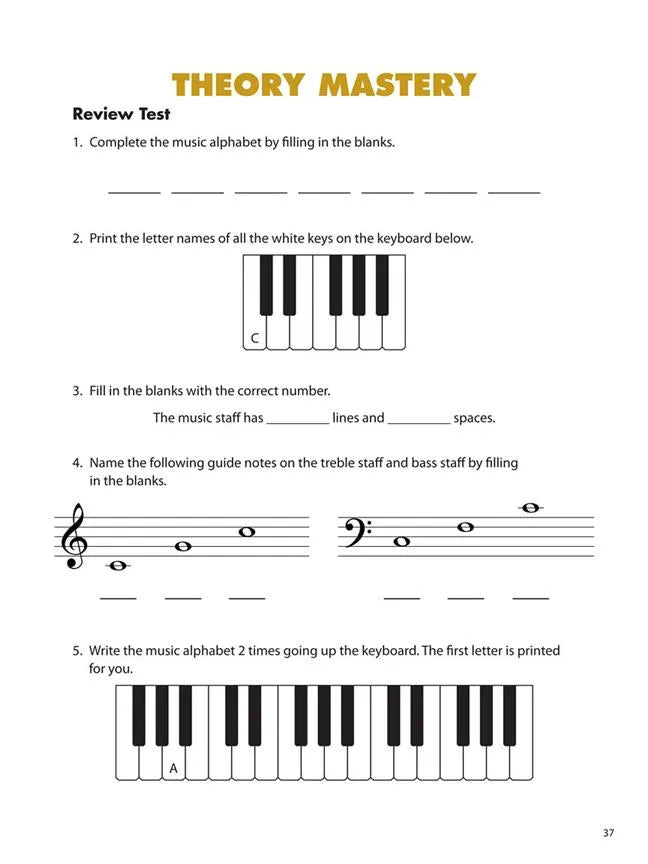 Essential Elements Piano Theory - Level 1 Book