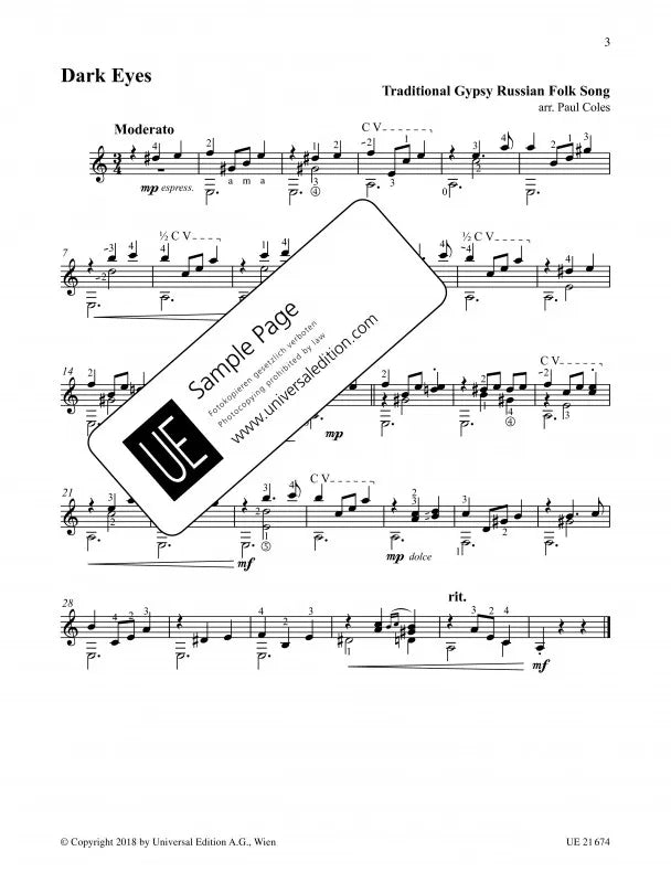 From Folk to Classical Book 2 - 24 Favourite Pieces for Advanced Guitarists