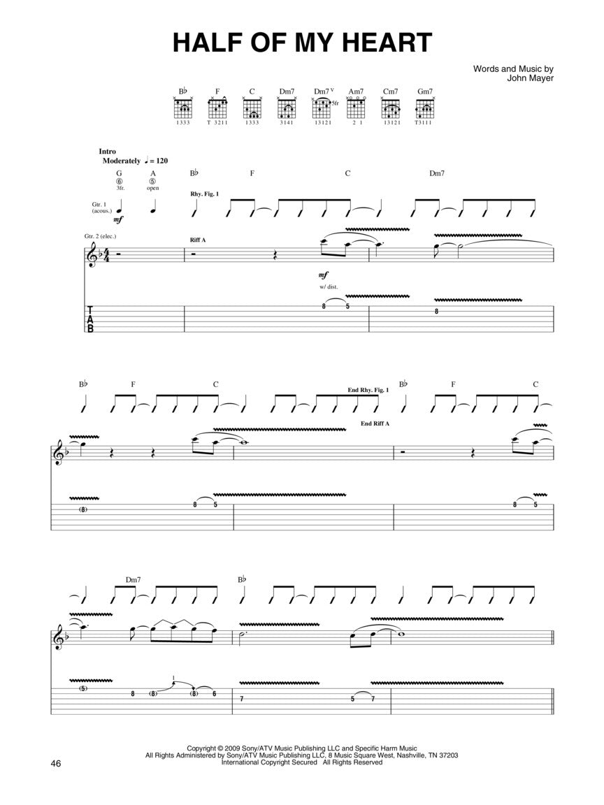John Mayer - Anthology For Easy Guitar Volume 1 Book