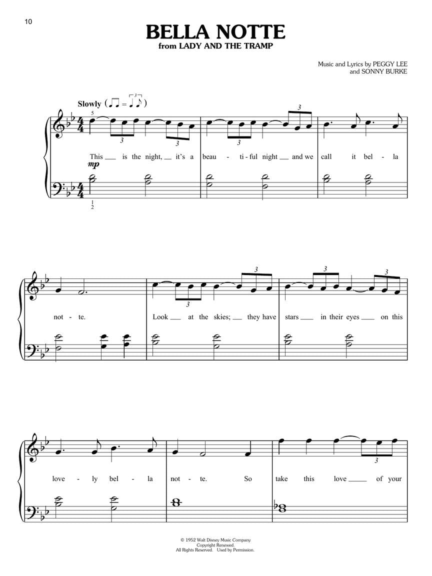 Simple Disney Songs - The Easiest Easy Piano Songs Book (50 Songs)