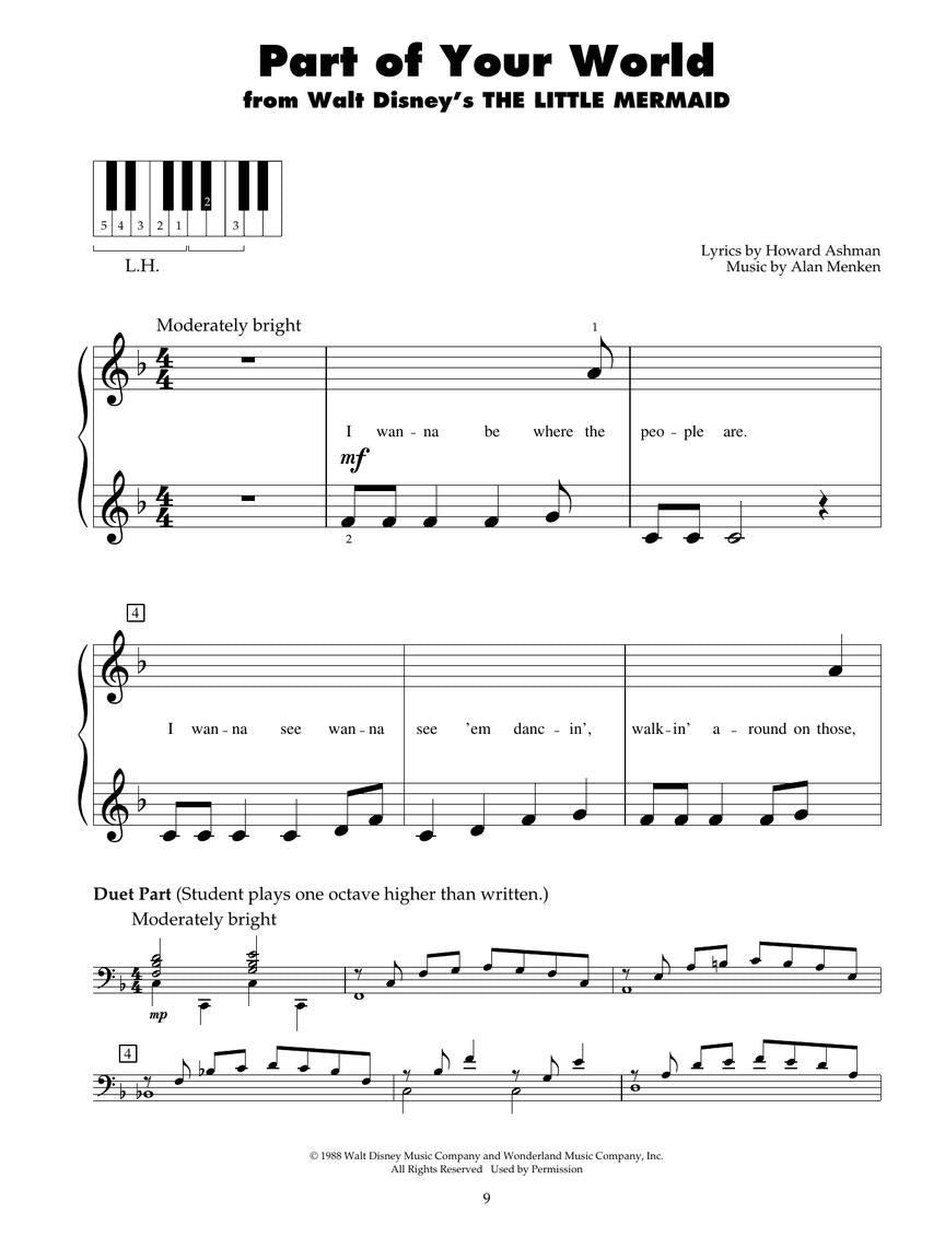 The Disney Princess Collection Volume 1 - 5 Finger Piano Book
