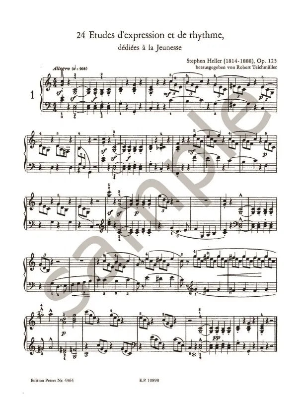 Heller - 24 Melodious Studies Op 125 Piano Book