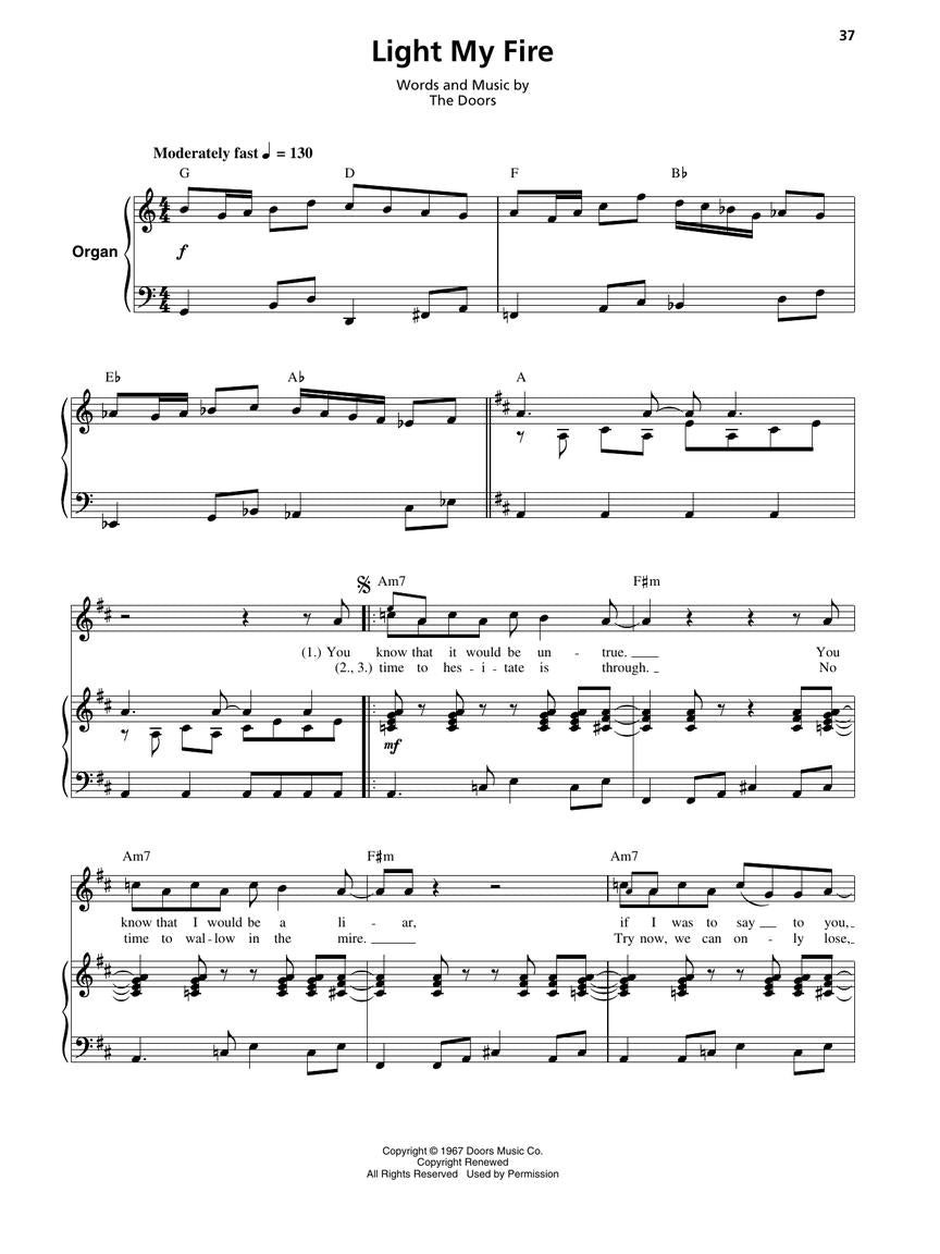 The Doors - Keyboard Play Along Volume 11 Book/Ola