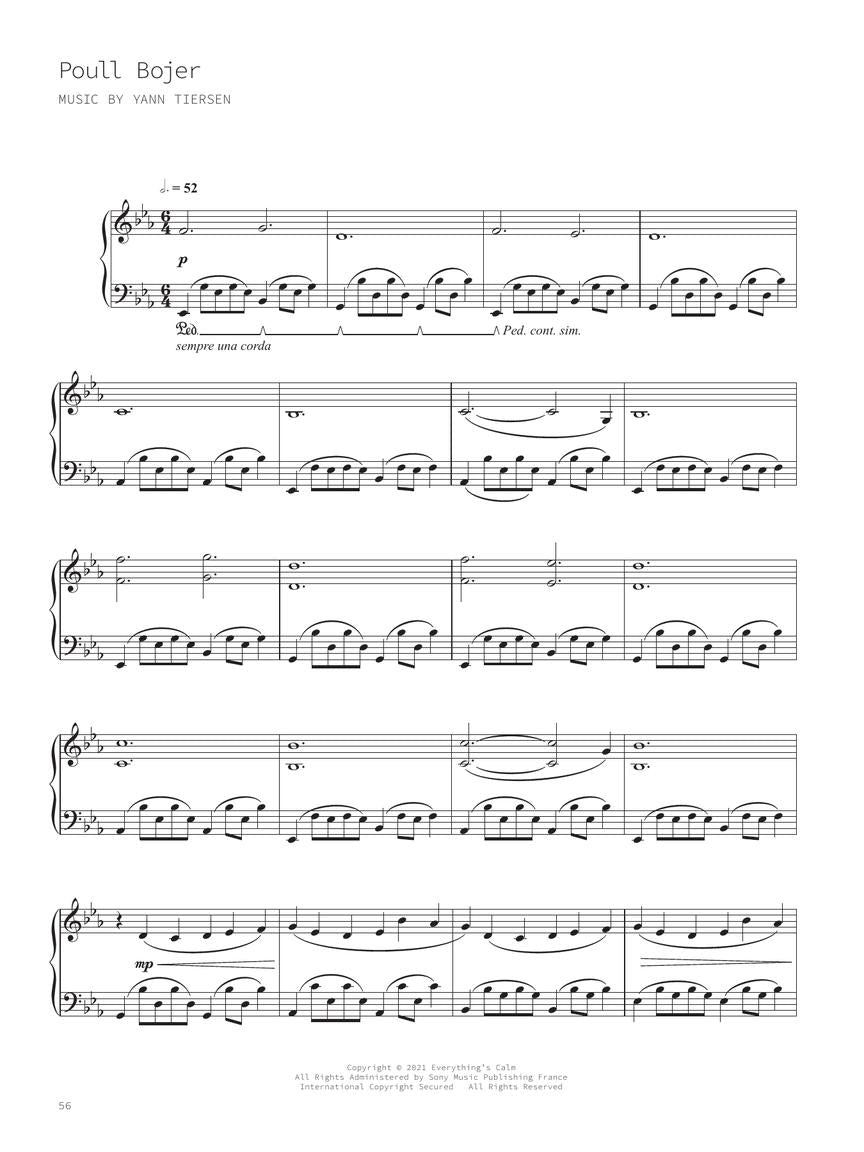 Yann Tiersen - Kerber Piano Solo Book