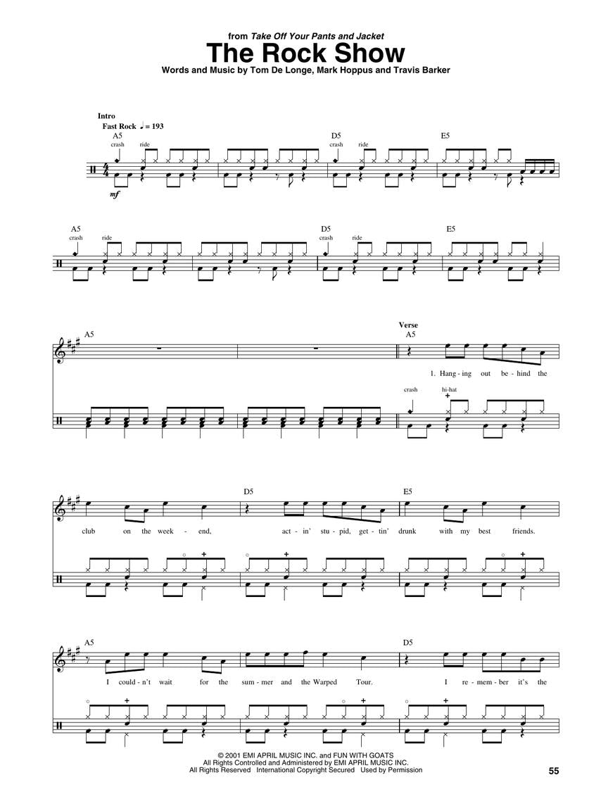 Best Of Blink 182 - Drum Transcriptions Book