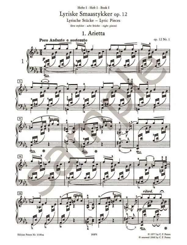 Grieg - Piano Works Volume 1 Complete Lyric Pieces (Op 12, 38, 43, 54, 57, 62, 65, 68, 71)