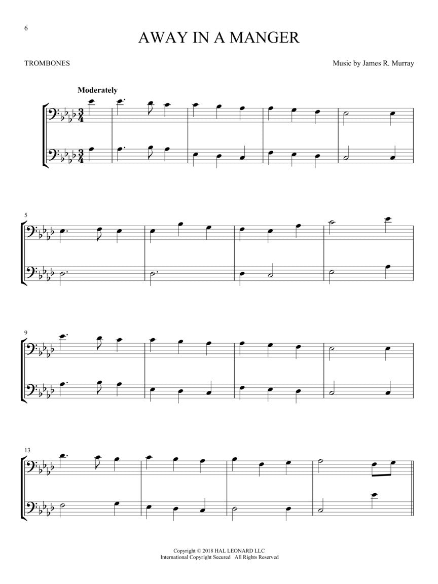 Christmas Carols For Two Trombones Duet Book