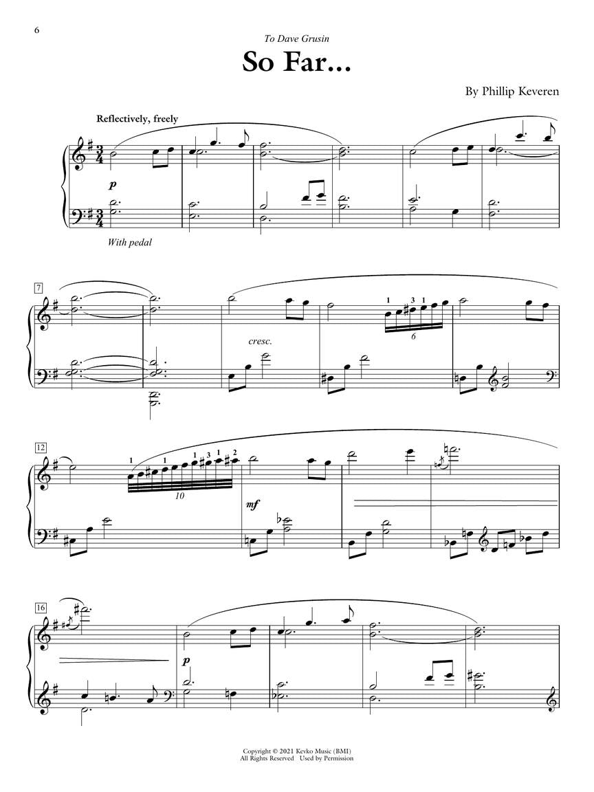 So Far 12 Introspective Pieces Keveren Piano Solo