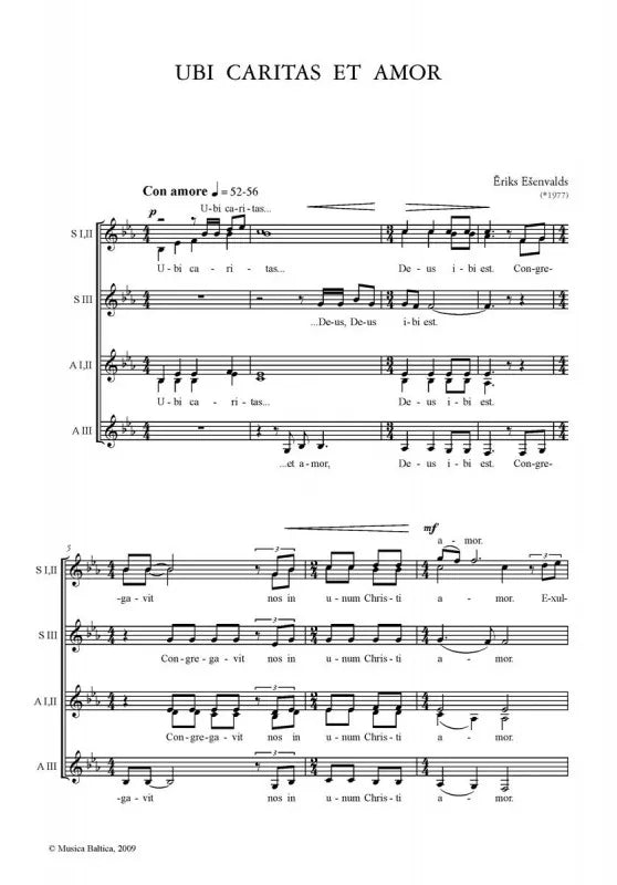 Eriks Esenvalds - Choral Anthology 3 Upper Voices Choral Score Book