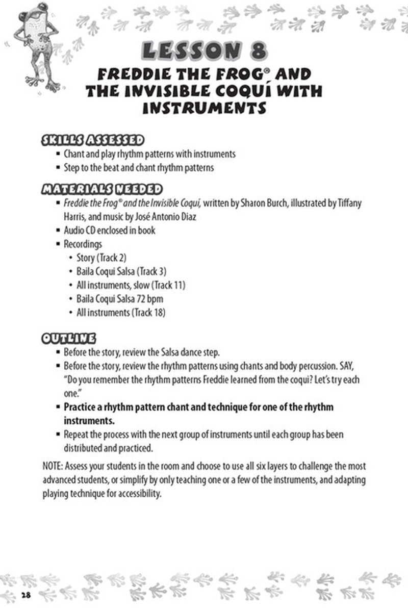 Freddie the Frog Salsa for Kids - Rhythm, Instruments and Puerto Rico Teachers Book