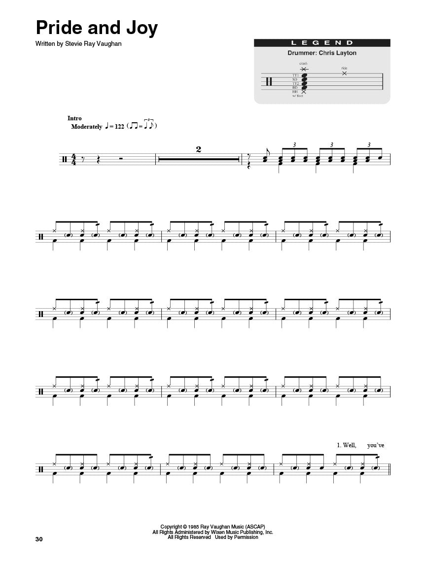 Stevie Ray Vaughan - Drum Play Along Volume 40 Book/Ola