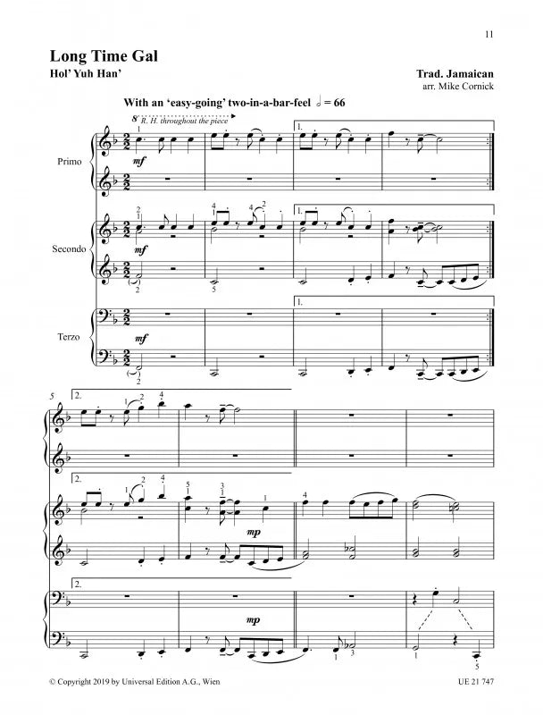4 More Afro-Caribbean Pieces for 6 Hands, 1 Piano Book