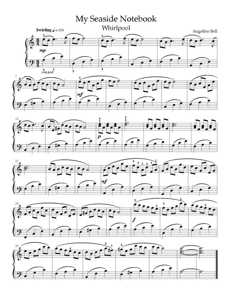 Angeline Bell - My Seaside Notebook For Piano