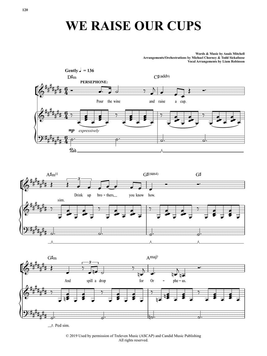 Hadestown Vocal Selections Book