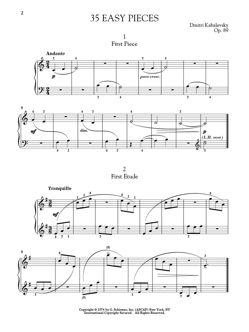 Kabalevsky - 35 Easy Pieces, Op. 89 for Piano Book