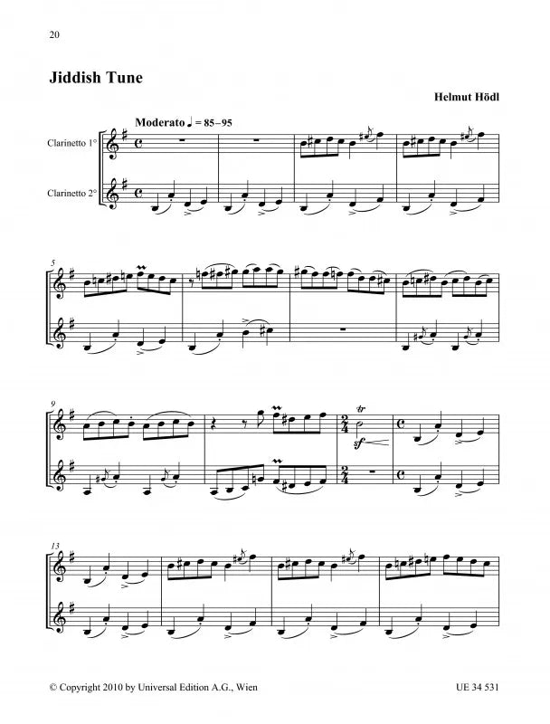 Klezmer Clarinet - Duets Book