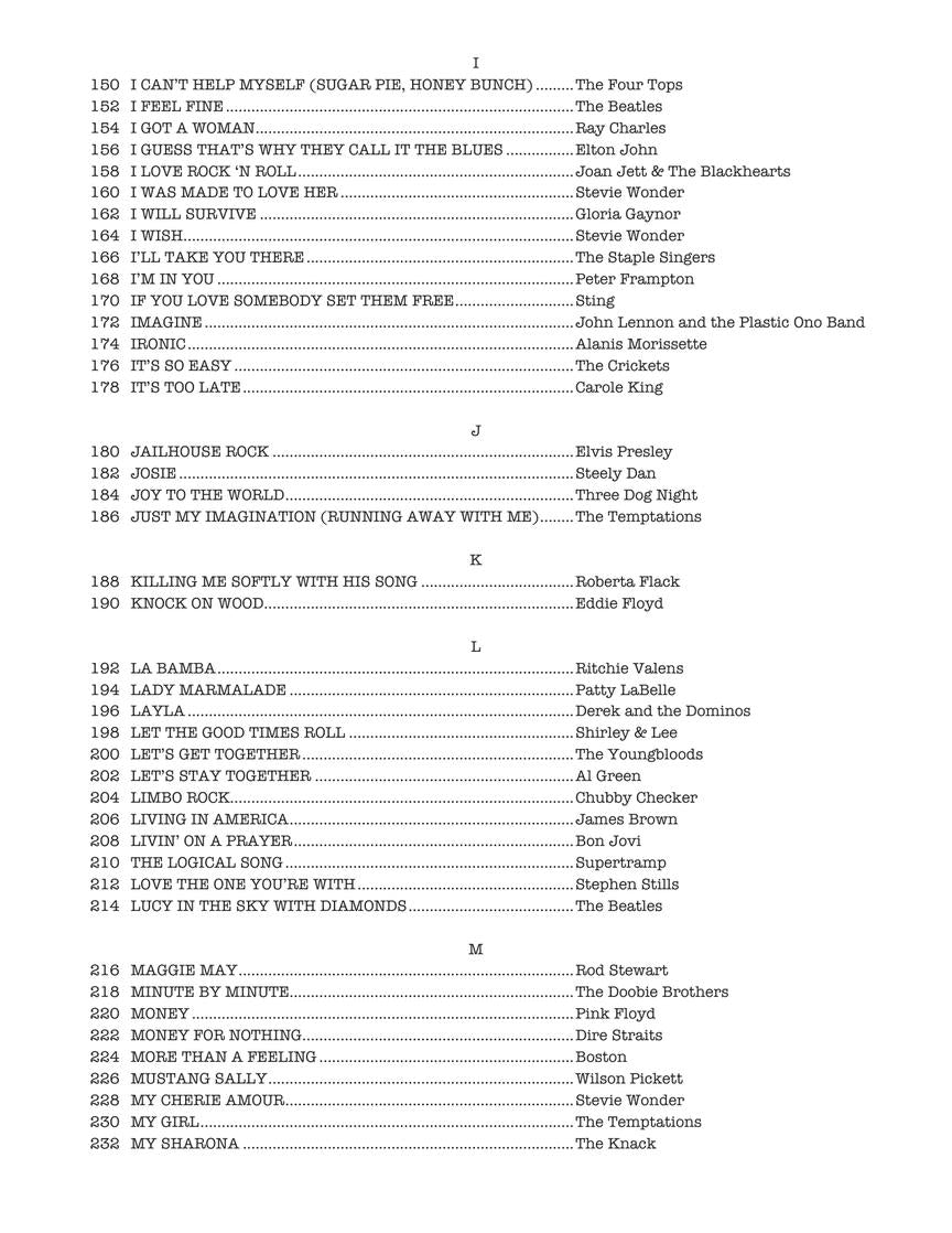 Real Rock Book Volume 1 - C Instruments (200 Songs)