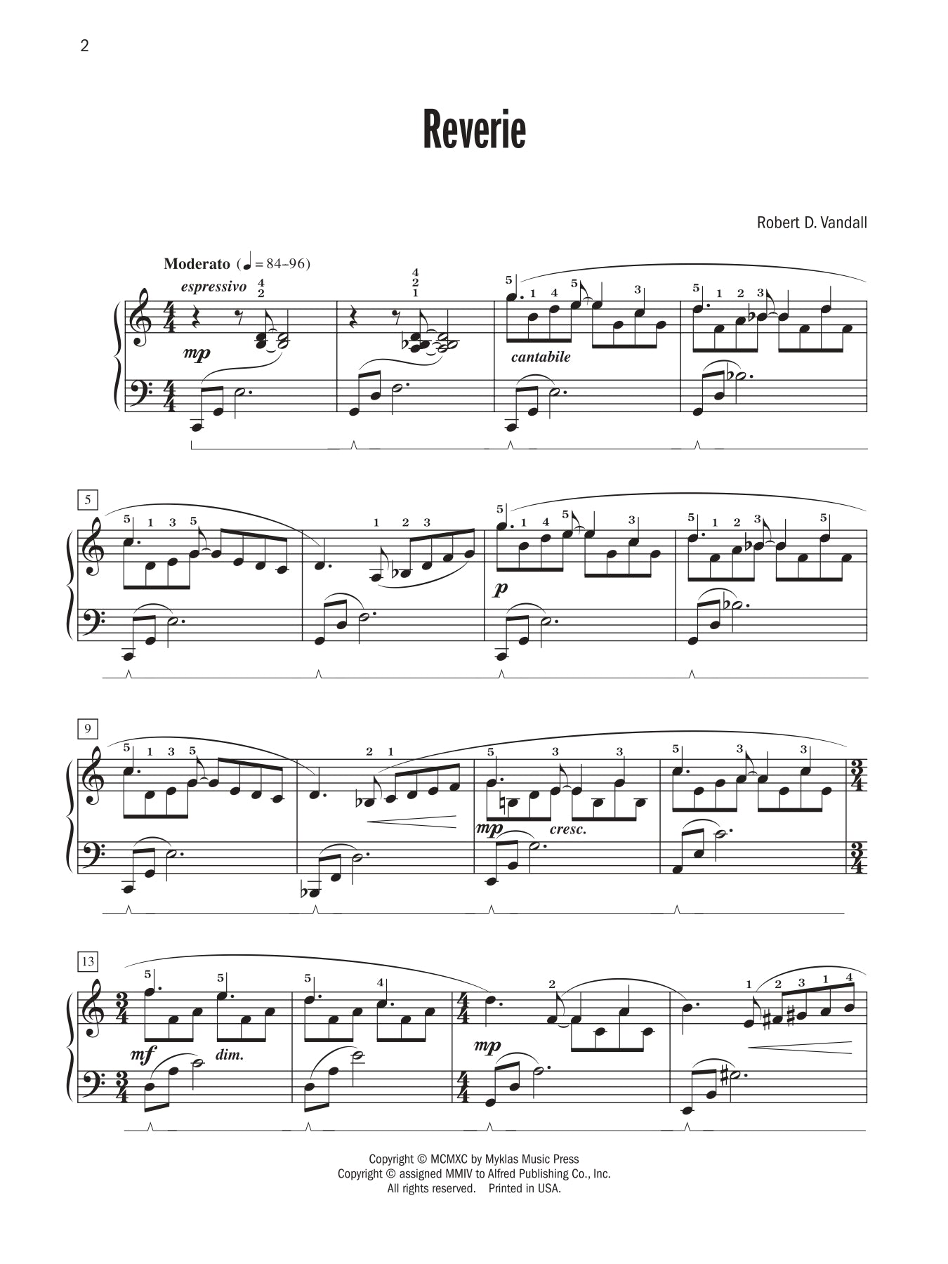 Vandall - Celebrated Piano Solos - Book 5