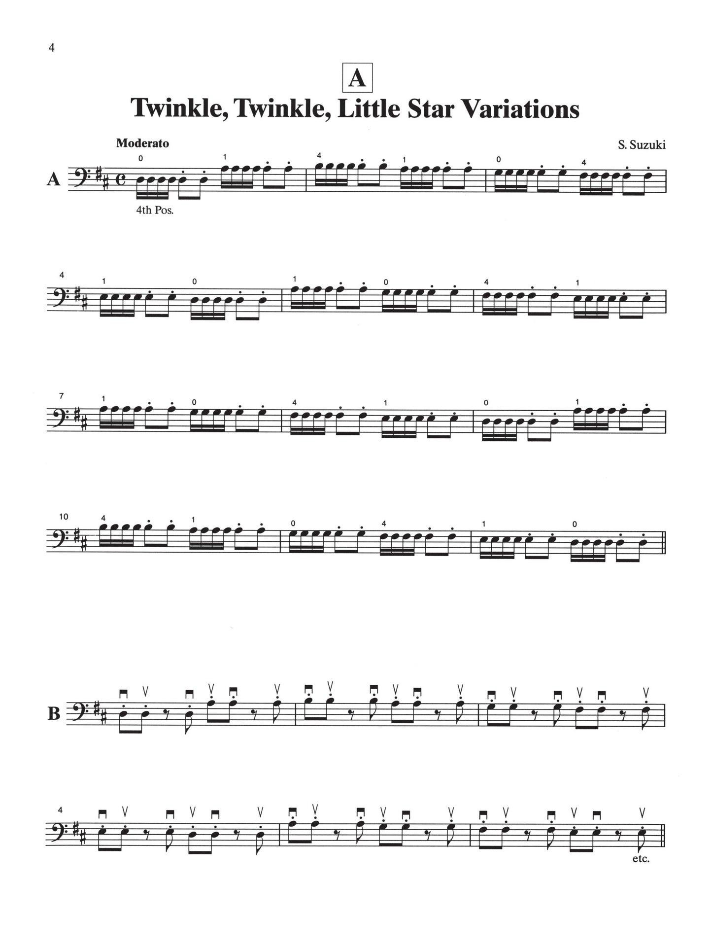 Suzuki Bass School - Volume 1 Double Bass Part Book