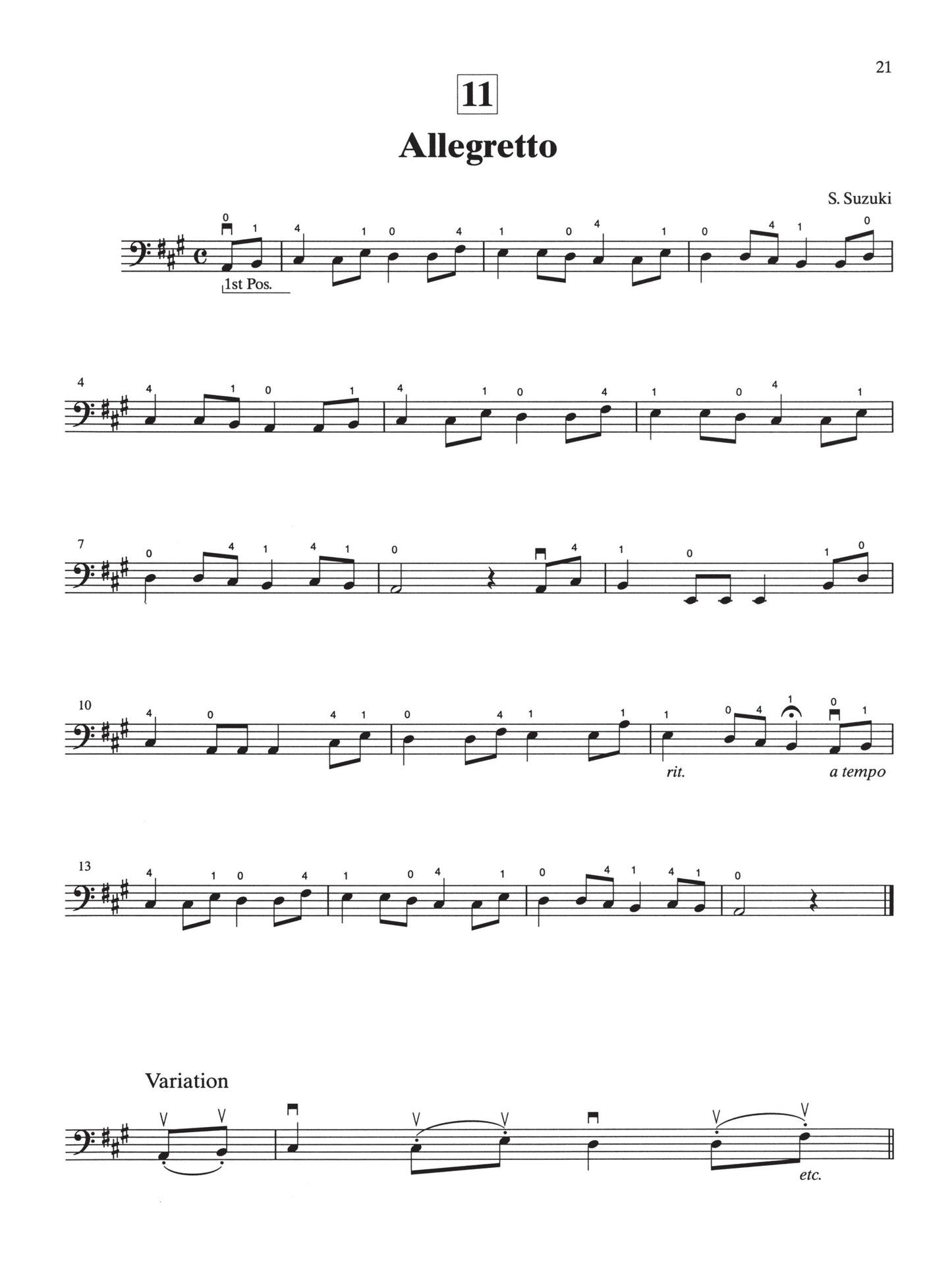 Suzuki Bass School - Volume 1 Double Bass Part Book