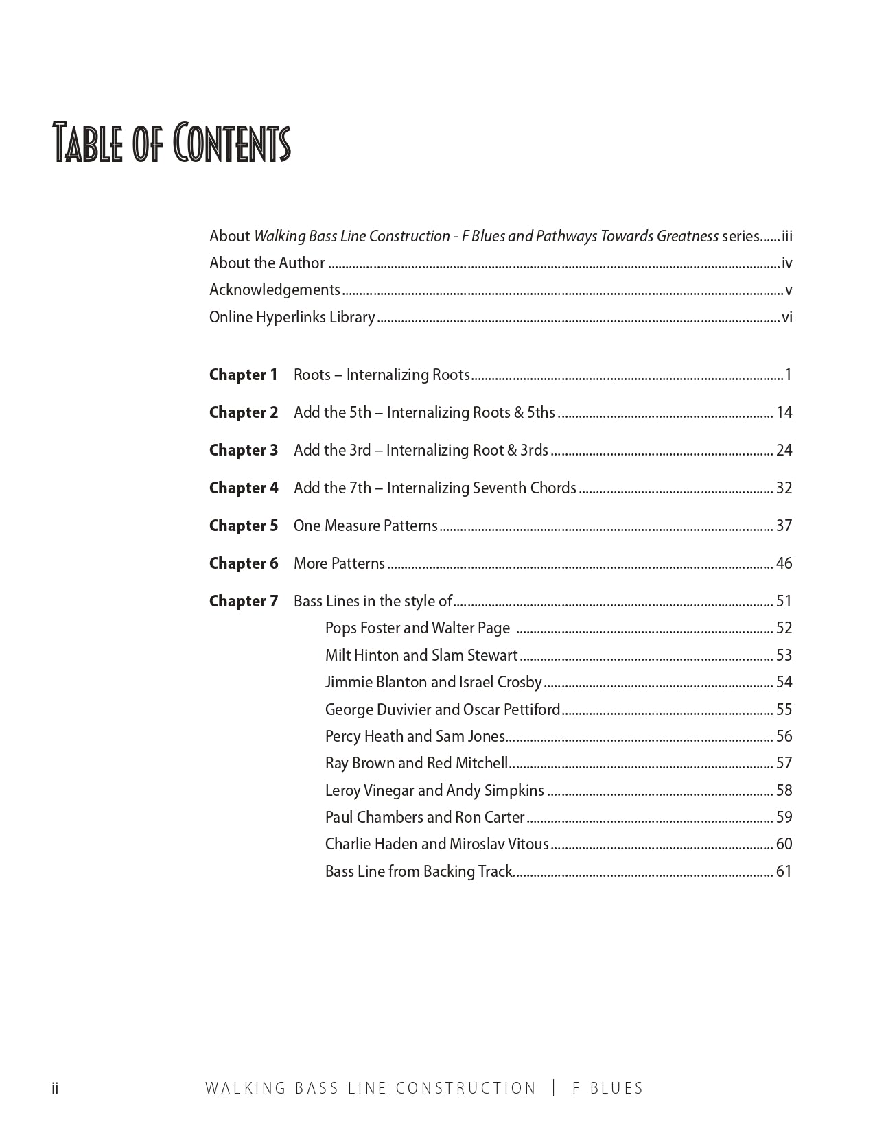 Bob Sinicrope: Walking Bass Line Construction - F Blues Book