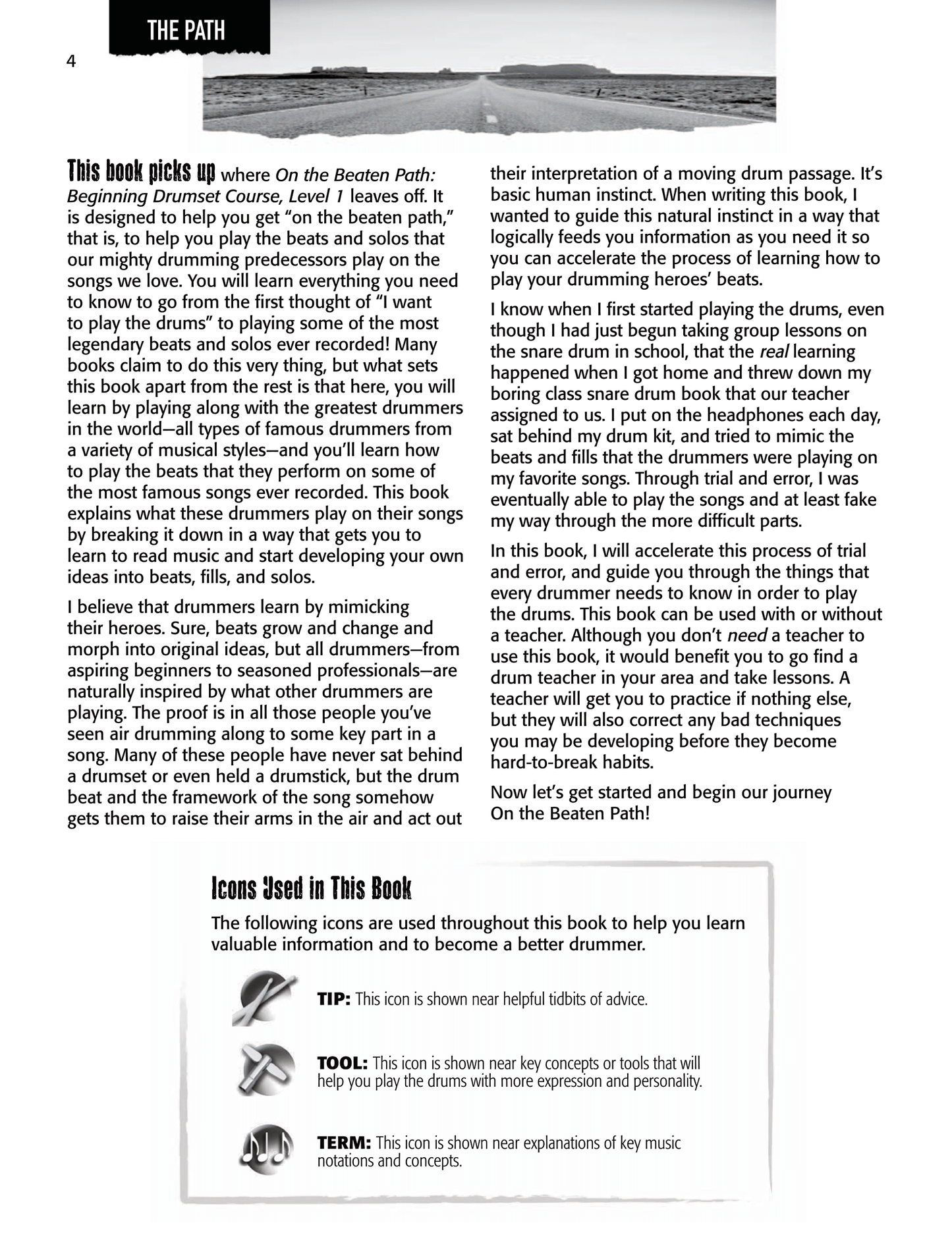 On The Beaten Path - Beginning Drumset Course Level 2 (Book/Cd)