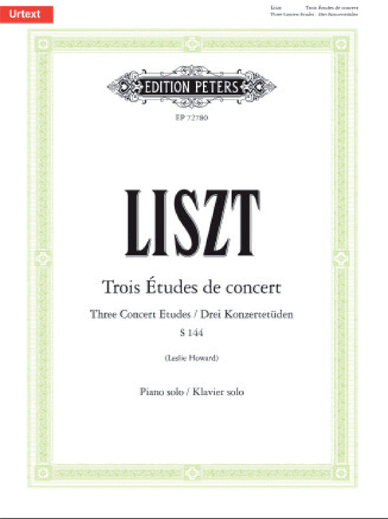 Lizst - Trois √âtudes de concert (Piano 2 Hands) Instrumental Solo Book