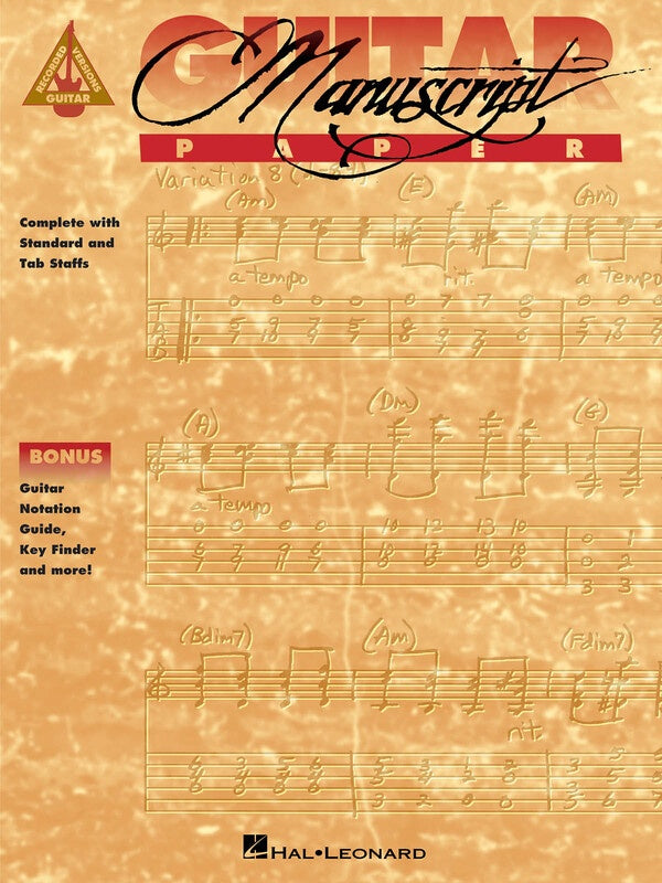 Recorded Versions Guitar Tab & Standard Notation Manuscript Book (64 pages)