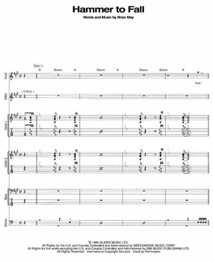 Best Of Queen Transcribed Score