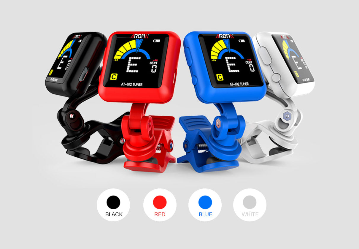 Aroma AT102 Rechargeable Chromatic Clip-on Tuner (Red)