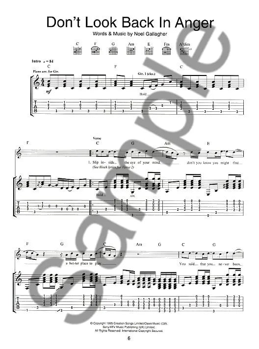 Oasis - The Singles Collection Guitar Tab Book