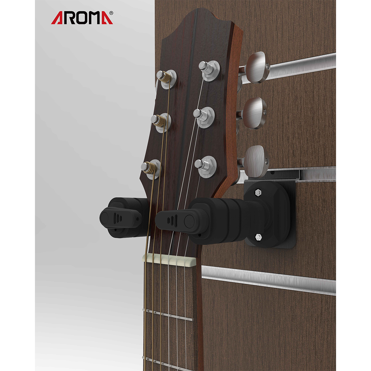 Aroma AH-89S Locking Slat Wall Mount Guitar Wall Hanger