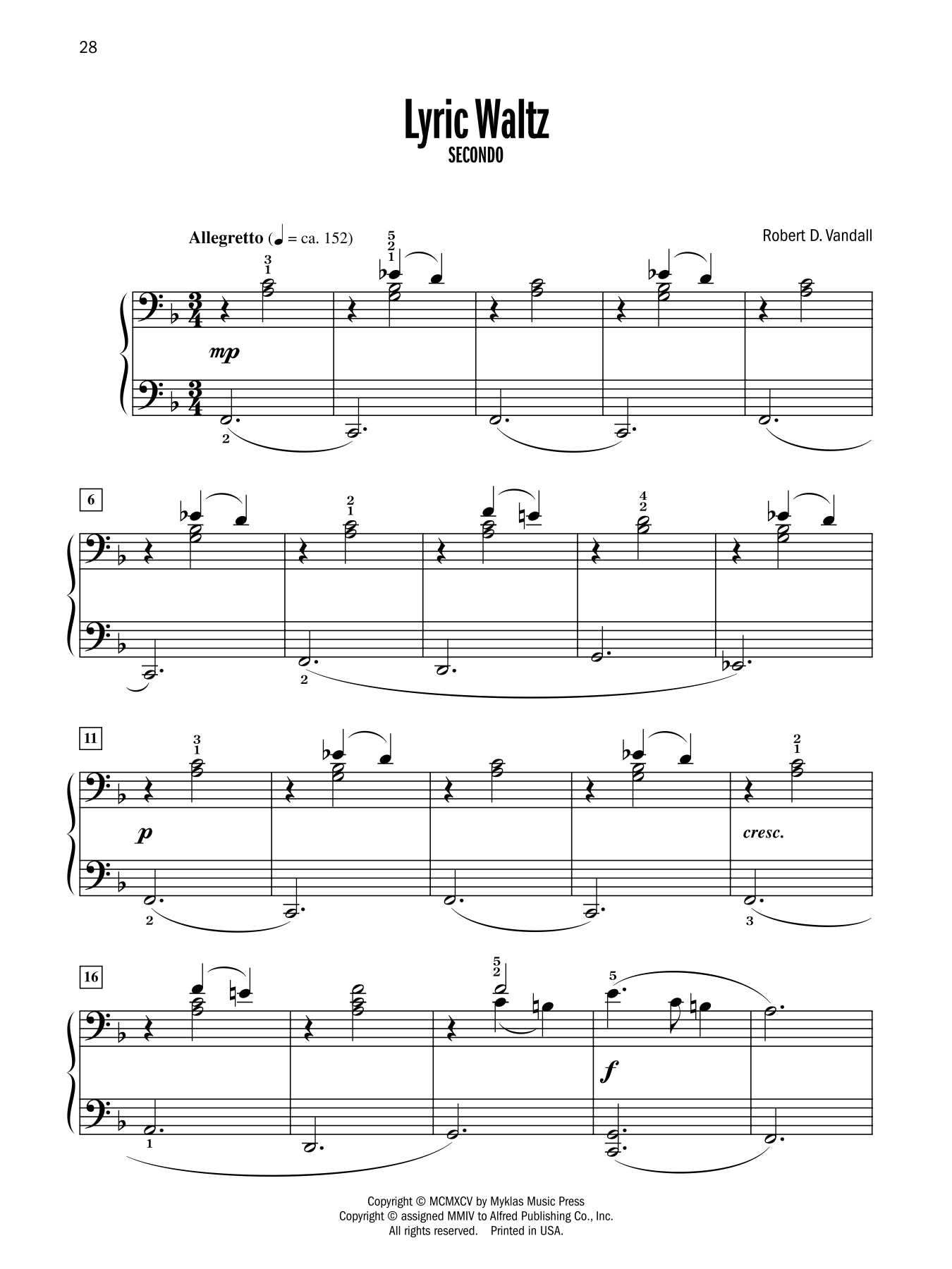 Vandall - Celebrated Piano Duets - Book 2 (1 Piano, 4 Hands)