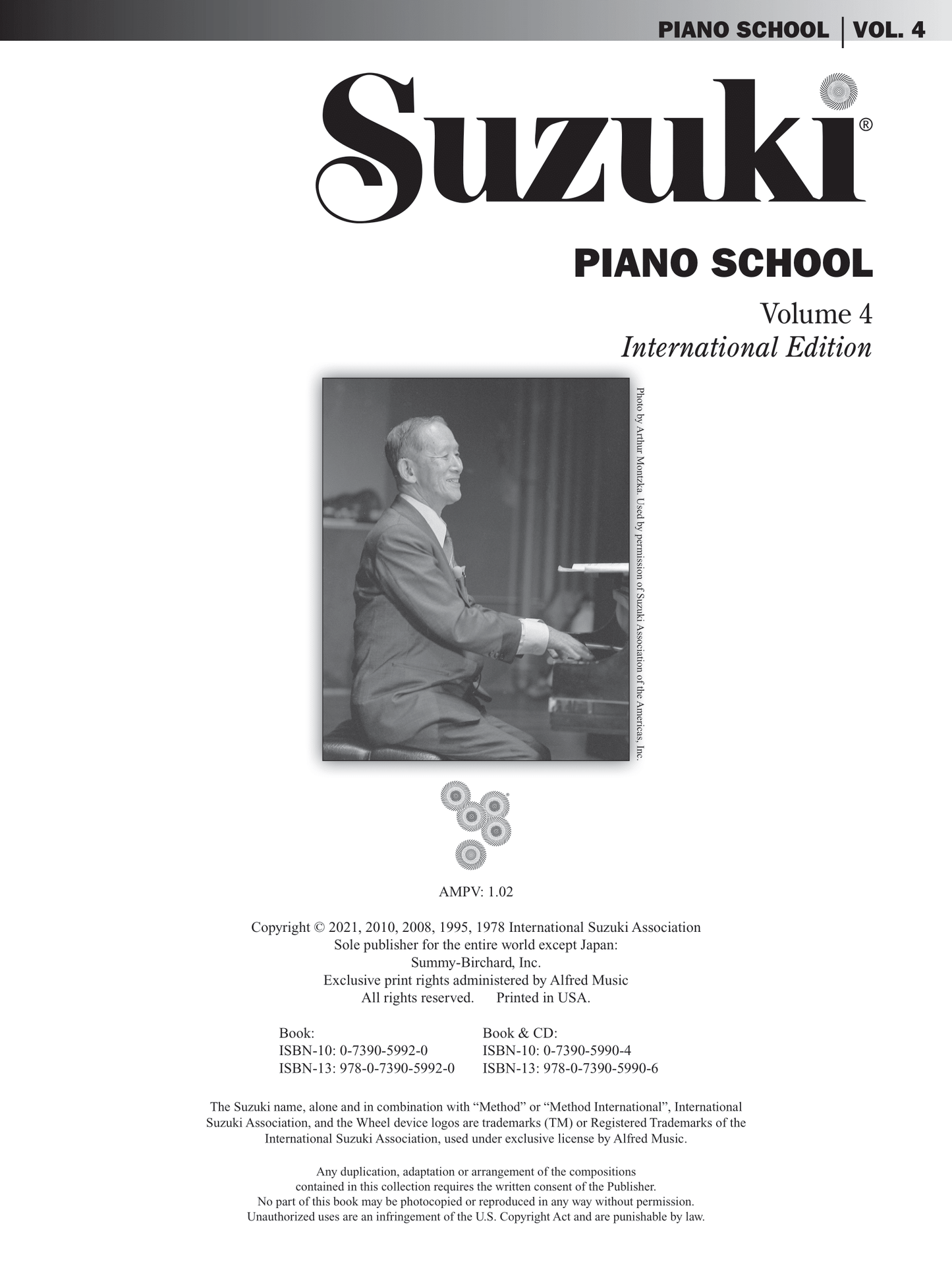 Suzuki Piano School - Volume 4 Book (International Edition)